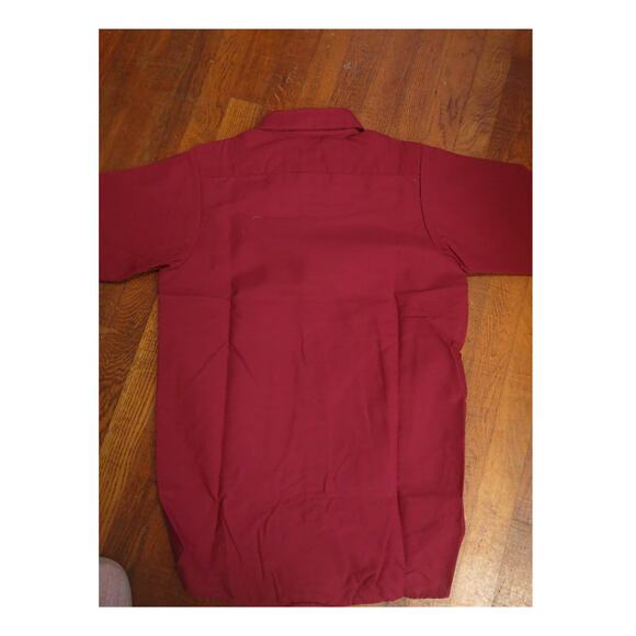 UNIWEAVE Uniform Work Shirt Size S Men's Mechanic Short Sleeve Maroon Streetwear - Picture 2 of 3